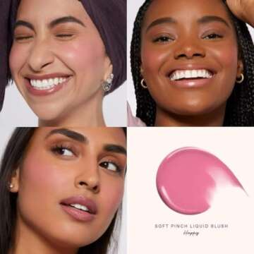 Rare Beauty by Selena Gomez Soft Pinch Liquid Blush Mini Size - Happy - Dewy Cool Pink