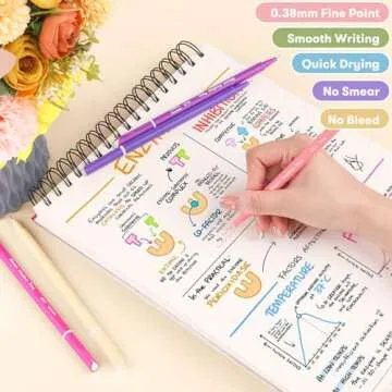 Valentines Day Gifts for Women Teen Girl Gifts Trendy Stuff, iBayam 18 Colors Fine Point Aesthetic Pens, Preppy Stuff Gifts for 8 9 10 12 14 18 Year Old Girl, Fun Stationary Scrapbook Teacher Supplies