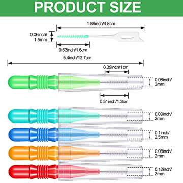 Patelai 350 Pieces Interdental Brush Tooth Floss Tooth Cleaning Tool Toothpick Dental Flossing Head ...