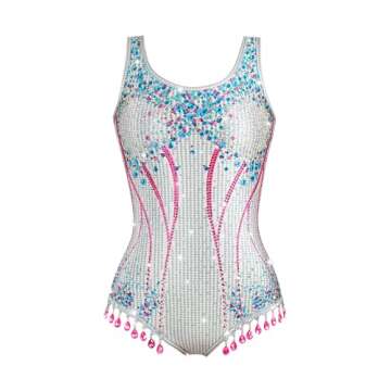 Sinkawa Jackets Sequin Bodysuit Swimsuit Sparkle Costume Tour Outfit Halloween Cosplay For Women Gir...