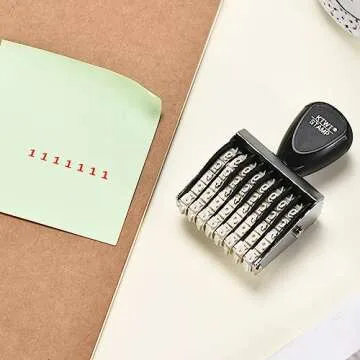 8 Digits Rubber Number Stamp for Organized Offices and Crafts