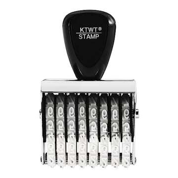 8 Digits Rubber Number Stamp for Organized Offices and Crafts