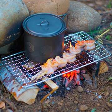 Expedition Research LLC The Original Bushcraft Grill - Welded Stainless Steel High Strength Mesh (Campfire Rated), USA