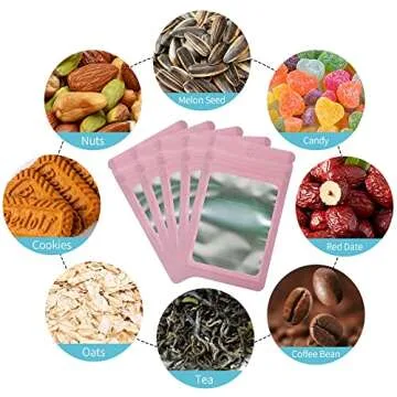 Funnyleaf 300 Pack Resealable Mylar Bags for Food & Jewelry