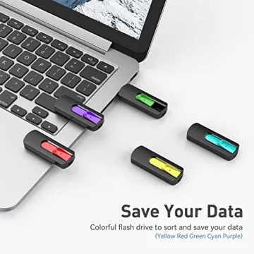 Aiibe 128GB Flash Drive 5 Pack - Colorful USB Drives