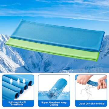 4 Pack Cooling Towel (40"x12"), Soft Breathable Chilly Towel, Ice Towel, Microfiber Towel for Yoga, Sport, Running, Workout,Gym, Camping, Fitness, Workout & More Activities(Multicolor)