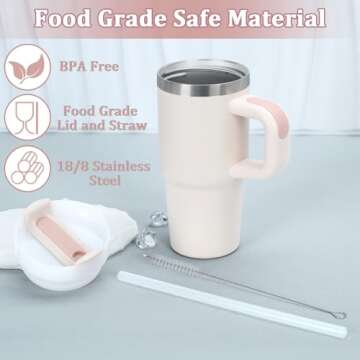 Muwnrol 14 Oz Tumbler with Handle and Straw for Kids - Insulated & Gift-Ready!