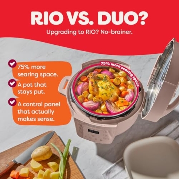 Instant Pot 4QT RIO Mini 7-in-1 Multi-Cooker with Rosewater Finish, Ideal for Quick Meals