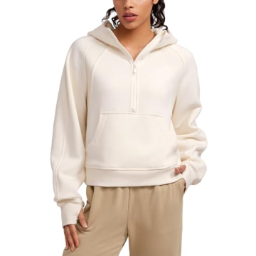 CRZ YOGA Women's Fleece Hoodie - Cozy Oversized Pullover with Thumb Holes