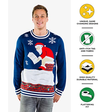 Tipsy Elves Men's Ugly Christmas Sweater for Holiday Fun