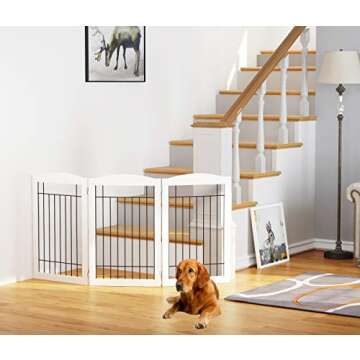 Spirich Freestanding Pet Gate 60" Wide for Dogs