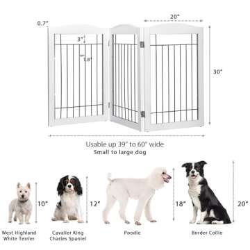 Spirich Freestanding Pet Gate 60" Wide for Dogs