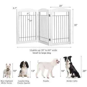 Spirich Freestanding Pet Gate 60" Wide for Dogs