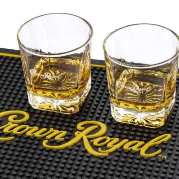 Crown Royal Whiskey Glasses Set - 2 Glasses & 4 Stones