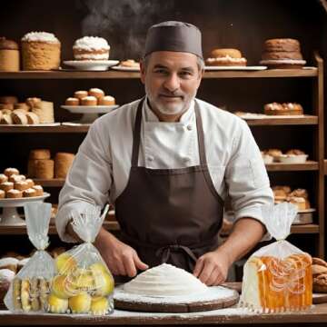 Lesibag 100Pcs 11"x 14" Bottom Gusset Bread Loaf Bags with Ties, Clear Printed Cello Cellophane Bags for Homemade Bread or Bakery