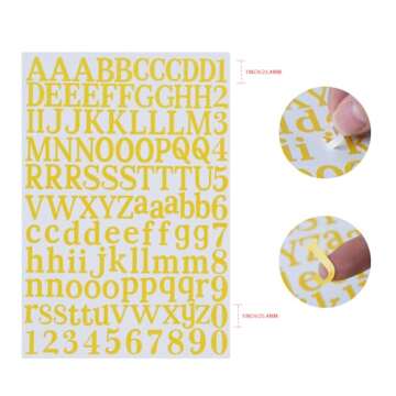 10 Sheets Vinyl Letter Stickers, 1200 Pcs Self-Adhesive Number and Alphabets Stickers, Mailbox Numbe...