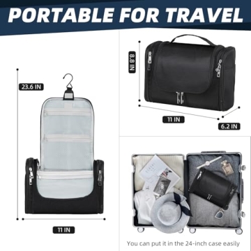 Buruis Large Hanging Toiletry Bag Water-resistant Travel Organizer