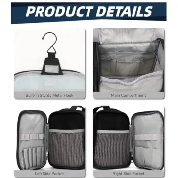 Buruis Large Hanging Toiletry Bag Water-resistant Travel Organizer