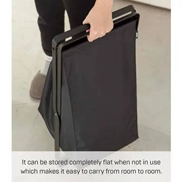 Yamazaki Home Laundry Basket - Foldable Storage Hamper Organizer Steel One Size Black