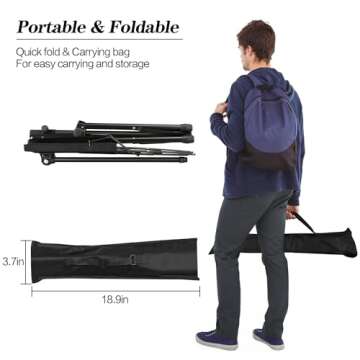 Adjustable Portable Music Stand with Carrying Bag