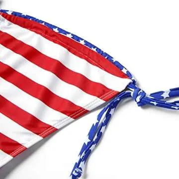 Women's Bikinis Swimsuit Set - Vibrant American Flag Design