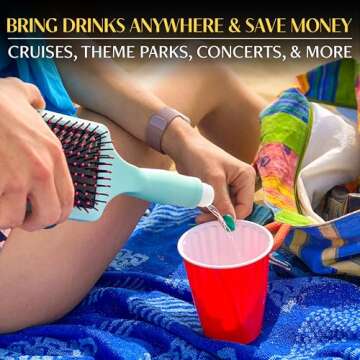 GoPong Hair Brush Flask - 2 Pack Hidden Alcohol Containers