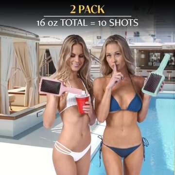 GoPong Hair Brush Flask - 2 Pack Hidden Alcohol Containers