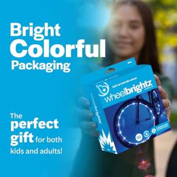 Brightz WheelBrightz Bike Light (2-Pack Blue) - Electric Bike Accessories for Adult Bikes - Bicycle Wheel Lights for SE BMX eBike Mini Kids Boys Girls Men Women Bikes Ages 5 6 7 8 9 10 11 12 Year Old