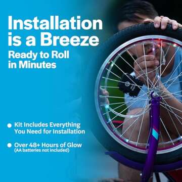 Brightz WheelBrightz Bike Light (2-Pack Blue) - Electric Bike Accessories for Adult Bikes - Bicycle Wheel Lights for SE BMX eBike Mini Kids Boys Girls Men Women Bikes Ages 5 6 7 8 9 10 11 12 Year Old