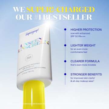 Supergoop! Unseen Sunscreen SPF 50 Invisible Sun Protection for Face - Broad Spectrum Face Sunscreen + Makeup-Gripping Primer - Weightless, Scentless, Oil Free - For All Skin Types - 1.7 fl oz