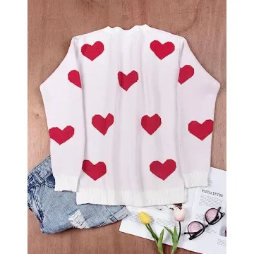 Alsol Lamesa Cute Heart Sweater for Women - Cozy Style