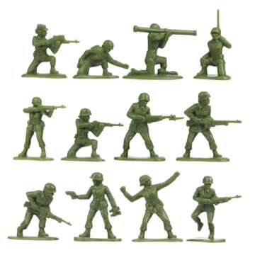 BMC Bucket of Plastic Army People - Tan vs Green 101pc Soldier Playset - US Made