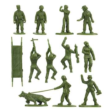 BMC Bucket of Plastic Army People - Tan vs Green 101pc Soldier Playset - US Made