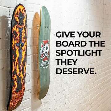 Ghost Mounts Luxury Skateboard Wall Mount - Premium Skateboard Mount for Floating Display, Strong & Durable, Secure Deck Display Skateboard Hanger (Clear)