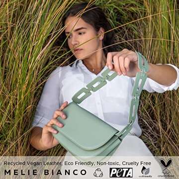 Melie Bianco Inez Bag - Luxury Vegan Leather Purse - Convertible Vegan Designer Purse - Shoulder & C...