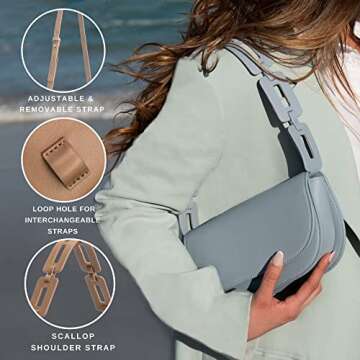 Melie Bianco Inez Bag - Luxury Vegan Leather Purse - Convertible Vegan Designer Purse - Shoulder & Crossbody Straps