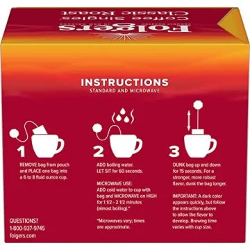 Folgers Medium Roast Coffee Bags - 19 Single Servings