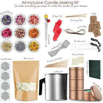 Natural Soy Candle Making Kit for Adults & Kids 50-Piece
