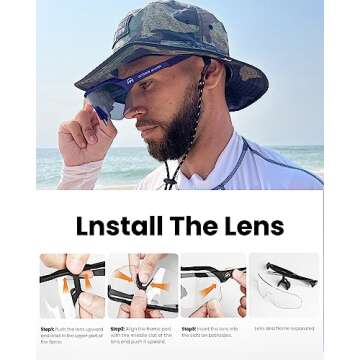 OutdoorMaster Hawk HD Photochromic Sport Sunglasses for Men Women Youth, TR90 UV400 Cycling Glasses for Baseball Running Golf Driving