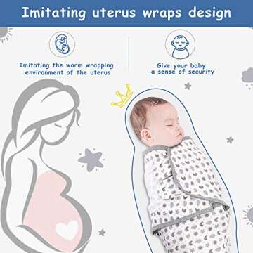 Lictin Baby Swaddle Wrap - 3 Pack Adjustable Sleep Blankets