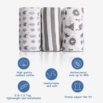 Lictin Baby Swaddle Wrap - 3 Pack Adjustable Sleep Blankets