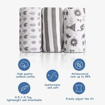 Lictin Baby Swaddle Wrap - 3 Pack Adjustable Sleep Blankets