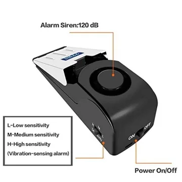 ZZRUI Door Stopper Security Alarm 4 Pack Portable