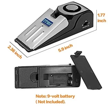 ZZRUI Door Stopper Security Alarm 4 Pack Portable