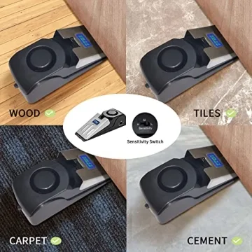 ZZRUI Door Stopper Security Alarm 4 Pack Portable