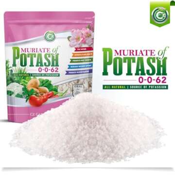 Muriate of Potash 0-0-62 Fertilizer Made in USA - MOP Potassium Plant Food for Indoor/Outdoor Plants...