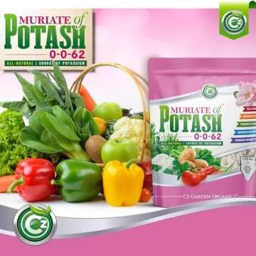 Muriate of Potash 0-0-62 Fertilizer Made in USA - MOP Potassium Plant Food for Indoor/Outdoor Plants & Flower Gardens – Promotes Big Blooms! Fruit, Vegetables, Holistic Herbs, Trees