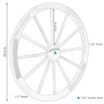Sunnydaze 29-Inch Rustic Decorative Fir Wood Wagon Wheel for Indoor & Outdoor Decor