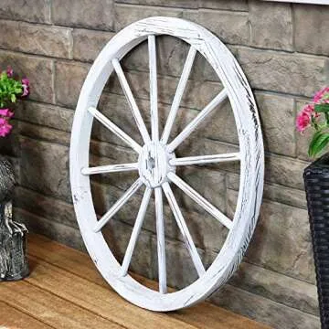 Sunnydaze Decorative Fir Wood Wagon Wheel 29-Inch