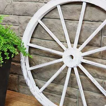 Sunnydaze Decorative Fir Wood Wagon Wheel 29-Inch